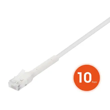 Intellinet Cat6 U/UTP Flexiboot Slim Network Patch Cable, 1 FT., White, 10-Pack, image 8