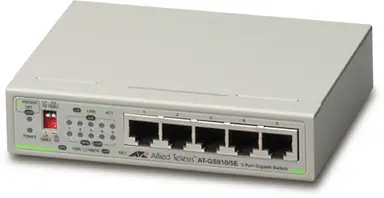 Allied Telesis 5-Port 10/100/1000T Unmanaged Switch with External Psu (AC Adapter )