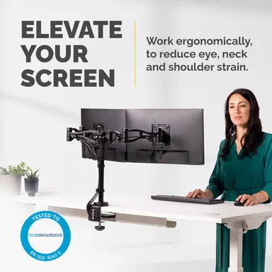 Fellowes Professional Series Depth Adjustable Dual Monitor Arm Features Two Monitor Arms, image 6