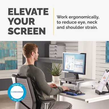 Fellowes Raises Monitor to Comfortable Viewing Height to Help Prevent Neck Strain., image 6