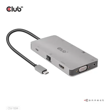 Club 3D B.V Usbc 9-in-1 Hub with HDMI, VGA, 2X USB-a, image 6