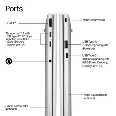 HP EB8G2I14AI U7 365 14 32GB/512 LTE5G PC Intel U7 365, 14 WUXGA Agleduwva, Uma, image 6