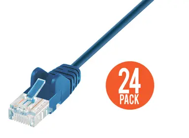 Intellinet Cat6 U/UTP Slim Network Patch Cable, 0.5 FT., Blue, 24-Pack, image 8