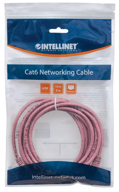 Intellinet 25 FT Pink Cat6 Snagless Patch Cable, image 8