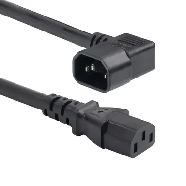 StarTech.com 6 ft (1.8 m) Heavy Duty Power Extension Cord, Right Angle IEC 60320 C14 to Straigh