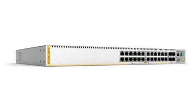 Allied Telesis L3 Stackable Switch, 24X 10/100/1000-T, 4X SFP+ Ports and Dual Fixed Psu. TAA