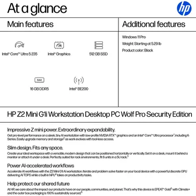 HP Z2 Mini G1I U5 235 16GB 512GB WIN11 Pro 3/3/3 Wty, image 7
