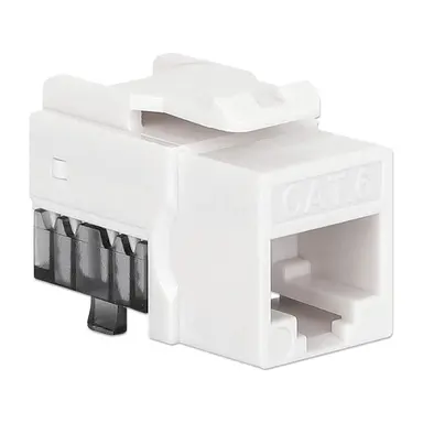 Intellinet Cat6 Slim Keystone Jack with Punch-Down Stand, White, 25-Pack, image 6