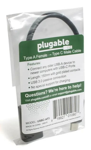 Plugable Technologies Plugable USB C to USB Adapter Cable with Driverless Technology, Enables Connecti, image 8