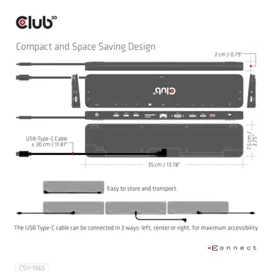 Club 3D B.V Usbc Tripledisplay DP1.4 100W PD3.0 Dock, image 6