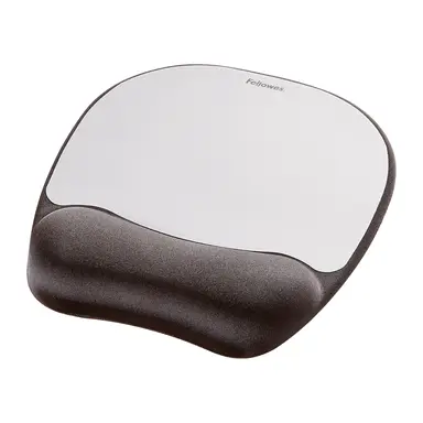 Fellowes Memory Foam Mouse Pad/Wrist Rest - Silve