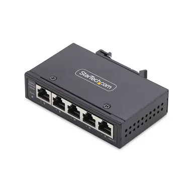 StarTech.com 5-Port Unmanaged Industrial Network Switch, 100/1000 Ethernet, Din Rail/Wall-Mou