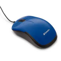 Verbatim Americas Silent Corded Optical Mouse - Blue