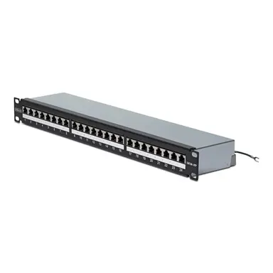 StarTech.com 24-Port 1U Shielded Cat6a Patch Panel with Metal Housing Cover and Grounding Wir