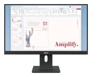 Lenovo E24-40, 24 Inch FHD Monitor with IPS, LTPS Stand, Speakers, and 100HZ Refresh RA