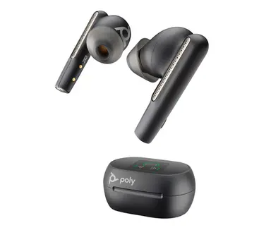 HP New Poly Voyager Free 60+ UC Carbon Black Earbuds +BT700 USB-C Adapter +TOUCHSCR, image 2