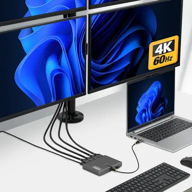 StarTech.com USB-C to Quad-Monitor Workstation Adapter, 4K 60HZ HDMI, 140W PD Passthrough, image 8