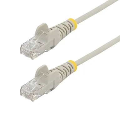 StarTech.com 15 ft Gray Slim Cat6 Ethernet Cable, Snagless, 100W PoE, UTP, LSZH, 28AWG Bare