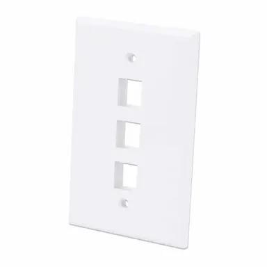 Intellinet 3-Outlet Oversized Keystone Wall Plate, image 4