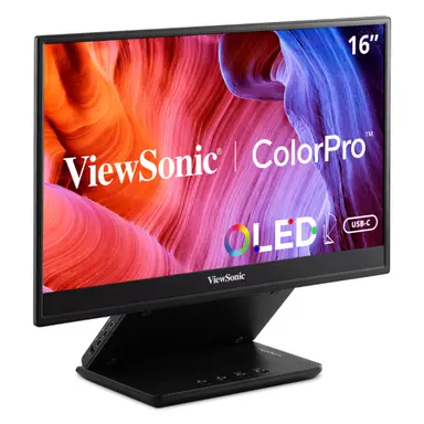 ViewSonic 15.6 in Portable 1080P OLED Monitor with 60W USB-C and Mini-HDMI, and Ergonomic