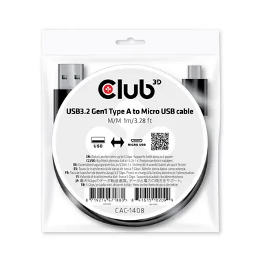 Club 3D B.V USB-a to Micro USB Cable 1M/ 3.3FT/5GBPS, image 6