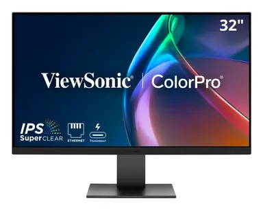 ViewSonic 32 in Colorpro 4K UHD IPS Monitor with 100W Thunderbolt, RJ45, DCI-P3 and HDR400.