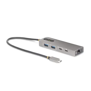 StarTech.com 3-Port USB-C Hub with 2.5 Gbps Ethernet and 100W Power Delivery Pass-Through Por