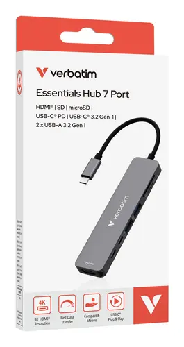 Verbatim Americas USB-C Essentials Multiport Hub - 7-Ports, image 4