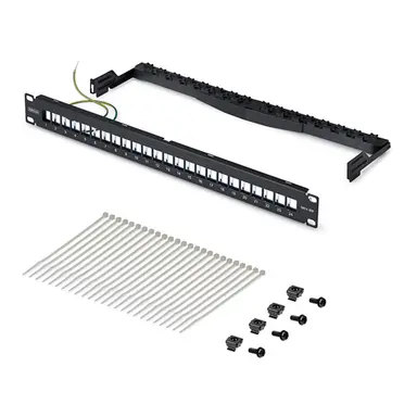 StarTech.com 24-Port 1U Blank Keystone Patch Panel with Cable Management Bar and Grounding WI, image 8