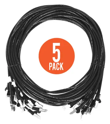 Intellinet Cat6 U/UTP Slim Network Patch Cable, 25 FT., Black, 5-Pack, image 4