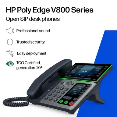 HP Poly Edge V800 Opensip Deskphone with Power Supply NO Radio HP Poly Edge V800, image 4