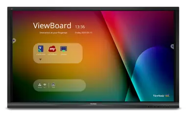 ViewSonic ViewBoard Bundle with IFP9850, VB-WIFI-005, and VB-STND-009.