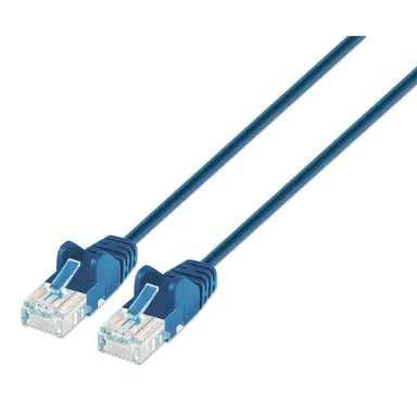 Intellinet Cat6a U/UTP Slim Network Patch Cable, 10 FT., Blue