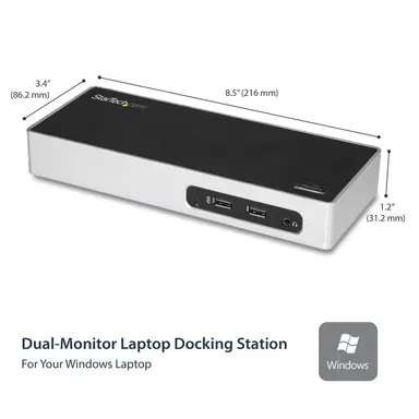 StarTech.com Dual Monitor USB 3.0 Docking Station with HDMI and DVI / VGA, 6X USB 3.1 Gen 1 5G, image 7