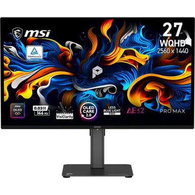 MSI Pro Max 271QPX14G computer monitor 67.3 cm (26.5") 2560 x 1440 pixels Quad HD Qd-Oled Black