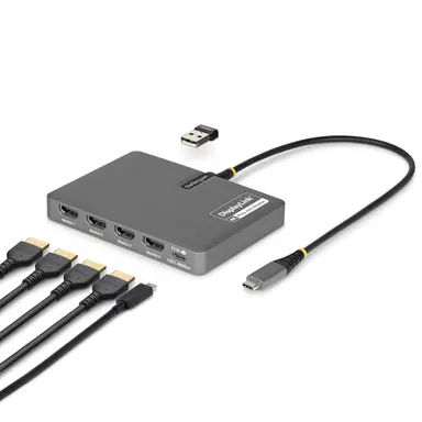StarTech.com USB-C to Quad-Monitor Workstation Adapter, 4K 60HZ HDMI, 140W PD Passthrough, image 4