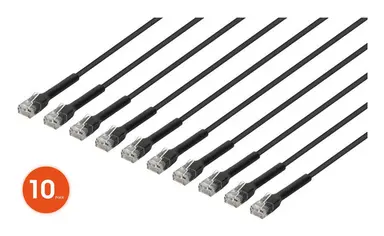 Intellinet Cat6 U/UTP Flexiboot Slim Network Patch Cable, 2 FT., Black, 10-Pack, image 6