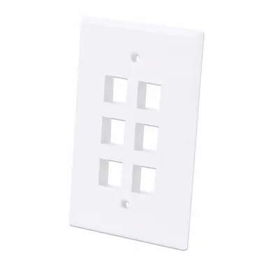 Intellinet 6-Outlet Oversized Keystone Wall Plate, image 4