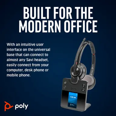 HP Poly Savi 8420 Office Stereo DECT 1920-1930 MHz Headset US, image 7