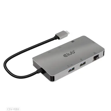 Club 3D B.V USB 3.2 GEN1 Type-C 8-in-1 Hub - 2 HDMI, 2 USB-a, RJ45, SD/Micro SD and USB-C.