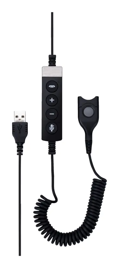 Epos USA Bottom Cable, Easy Disconnect to USB Plug with in-Line Call Control for Softphon