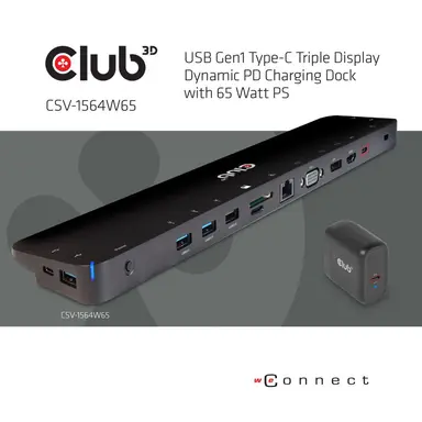 Club 3D B.V USB Gen 1 Type C Triple Display Dock IS AN All-In-One Solution with Video Ports, image 6