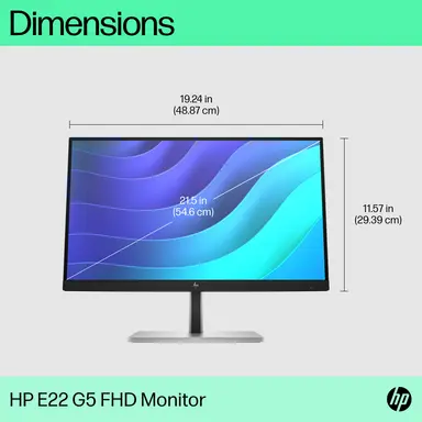 HP E22 G5 FHD Monitor - LED Backlight - Flat - 21.5 in - 1920 × 1080 - 21.5 in, image 8
