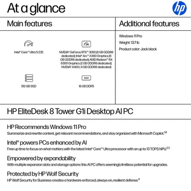 HP EliteDesk 8 TWR G1I U5235 16GB/512 PC United States / Canada English, image 7