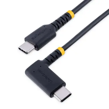 StarTech.com 3.3 ft (1M) USB-C Fast Charging Cable, Rugged, Right-Angled, Charge & Sync, 60W