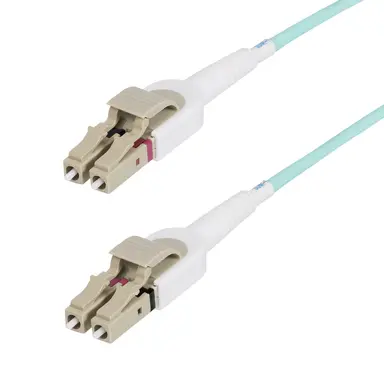 StarTech.com 5M (15 ft) LC to LC (UPC) OM4 Switchable Fiber Optic Cable 50/125M, 100G, Toolles