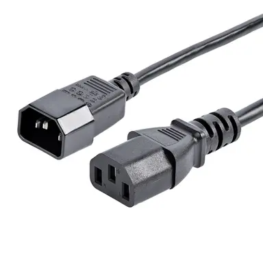StarTech.com AC Power Cord 6 ft (1.8 m) 18AWG Power Supply Extension Cable IEC 320 C14 to IEC 3, image 4