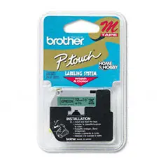Brother International Corporat Brother P-Touch (M) Label 12MM (0.35) Black ON Green for Use IN PT45M PT70