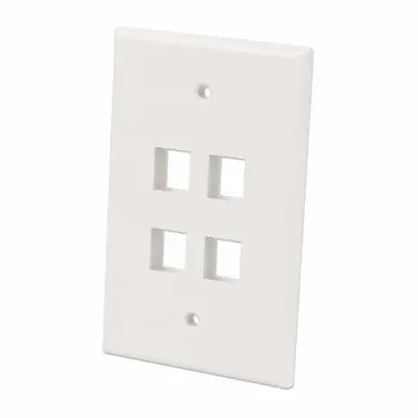 Intellinet 4-Outlet Oversized Keystone Wall Plate