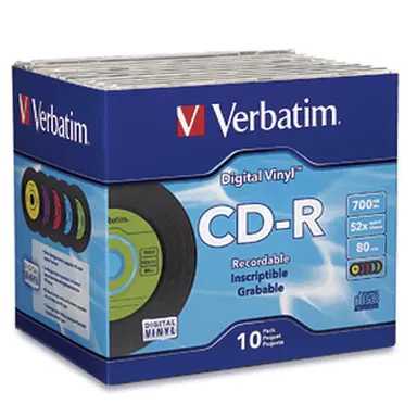 Verbatim Americas CD-R 80MIN 700MB Digital Vinyl 10PK Jew